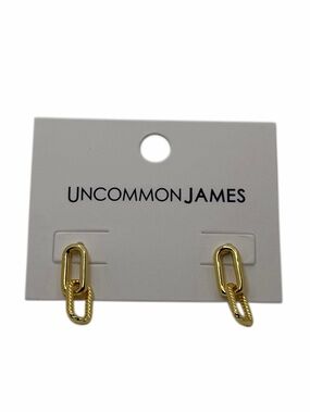 Uncommon James Polished Gold Double Link Earrings